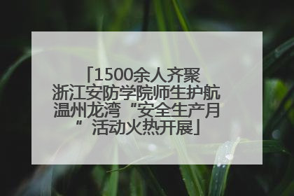 1500余人齐聚 浙江安防学院师生护航温州龙湾“安全生产月”活动火热开展