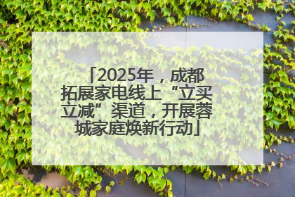 2025年，成都拓展家电线上“立买立减”渠道，开展蓉城家庭焕新行动