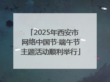 2025年西安市网络中国节·端午节主题活动顺利举行
