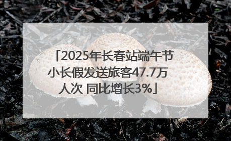 2025年长春站端午节小长假发送旅客47.7万人次 同比增长3%