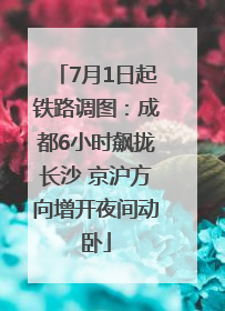 7月1日起铁路调图：成都6小时飙拢长沙 京沪方向增开夜间动卧