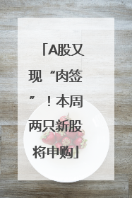A股又现“肉签”！本周两只新股将申购
